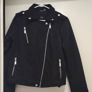 Stylish Black Suede Women's Jacket